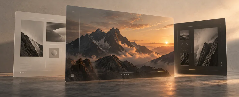 Layered digital interfaces designed with attention to detail